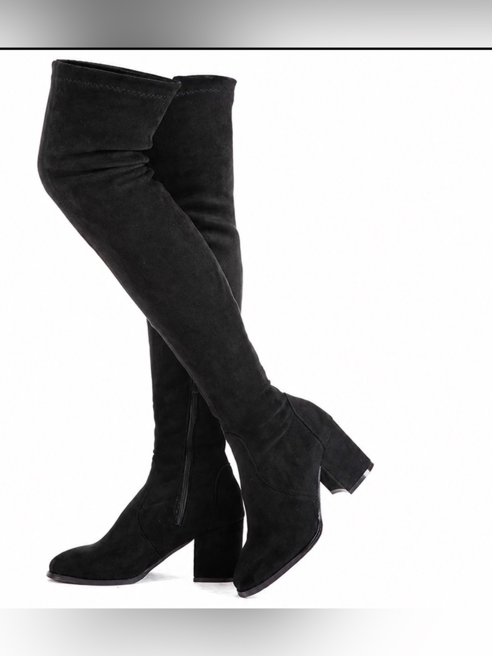 Over-the-Knee Black Block Heel Boots
Size EU 40